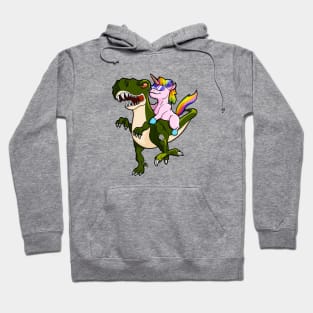 Unicorn Riding Dinosaur Hoodie